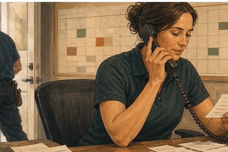 Dispatch coordinator routing an inbound local service lead by phone