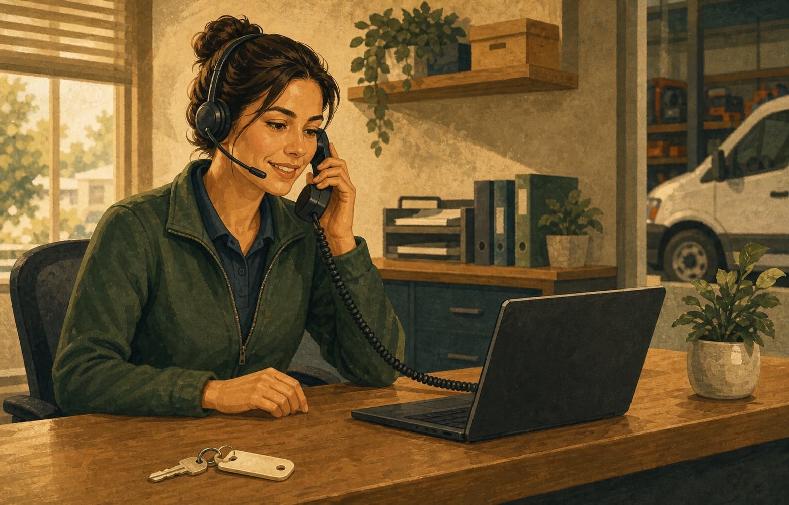 A dispatcher handling a branch call shows why AI search reporting has to connect visibility back to the actual lead path.