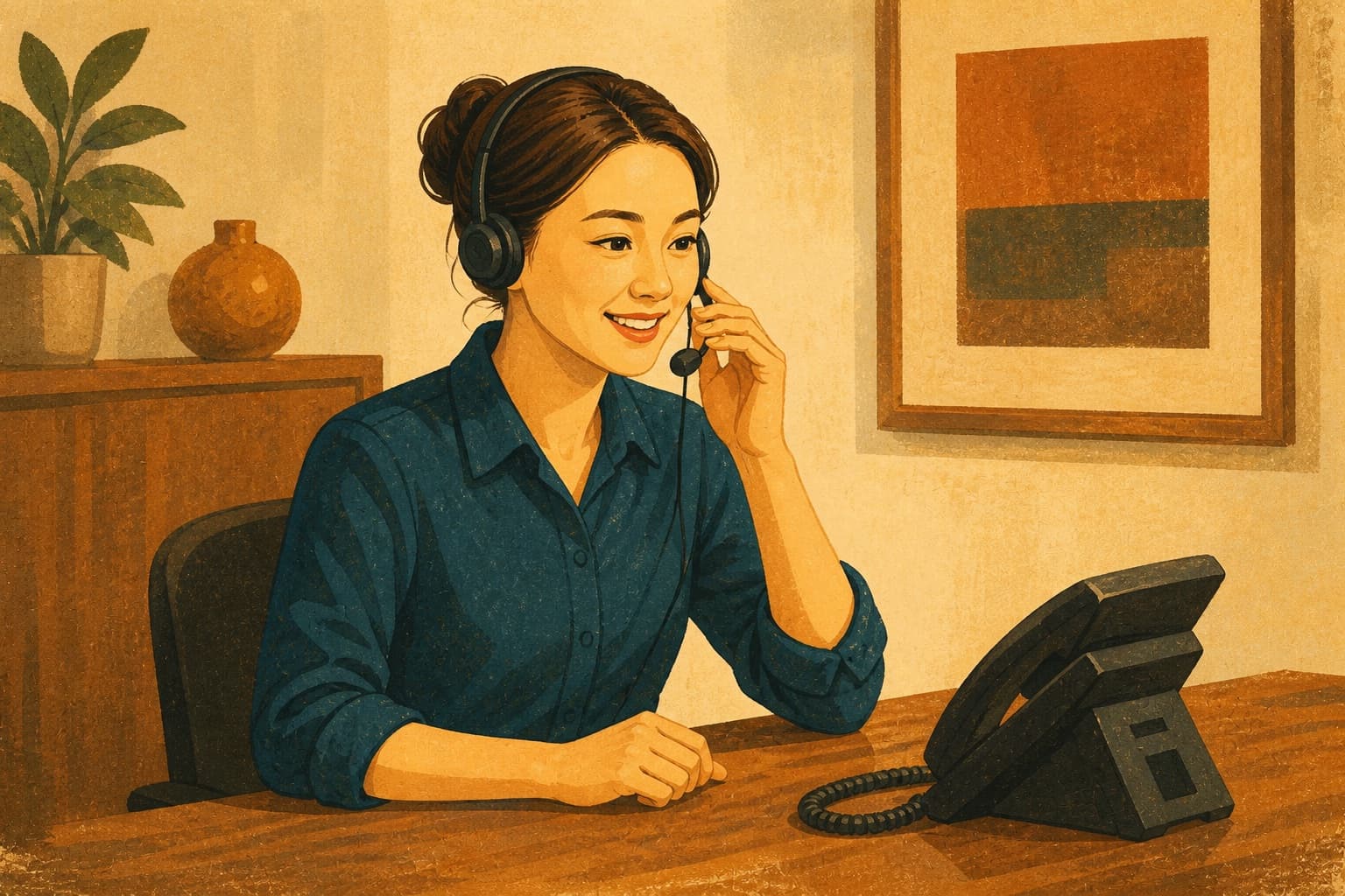 A home-service dispatcher answers a customer call, showing why Google discovery still needs a verified local handoff.