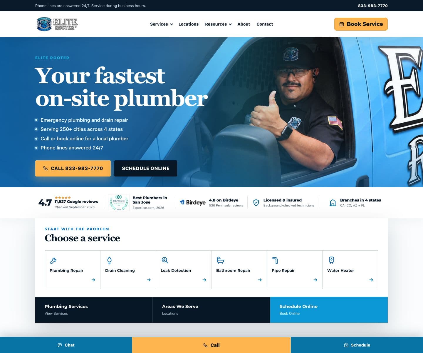 Elite Rooter website, September 7, 2026